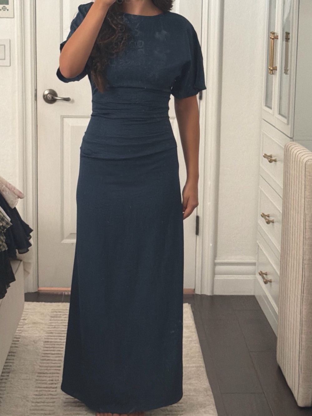 Elegant Navy Blue Maxi Dress - Classic Silhouette